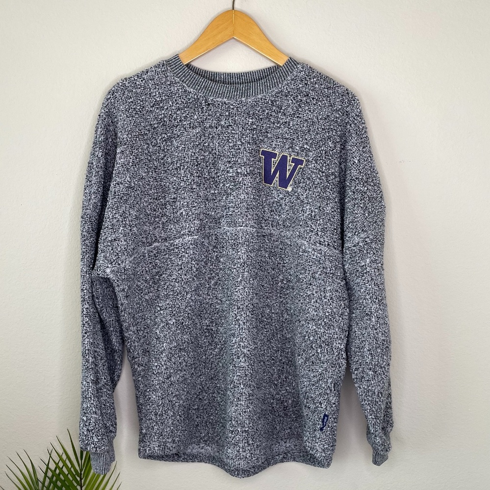 UW University of WA Marled Gray Spirit Jersey Sz M